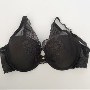 Natori 30G Dark Gray Underwire Lace Padded Bra